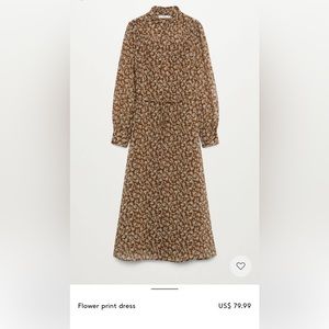 Mango floral waist tie dress